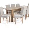 Argos Home Miami Wood Effect Dining Table & 8 Cream Chairs