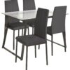 Argos Home Tyrus Glass Dining Table & 4 Charcoal Chairs