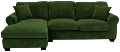 Args Home Taylor Fabric Left Hand Chaise Corner Sofa - Green