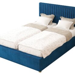 Aspire Superking Velvet Adjustable Bed with Mattress - Navy