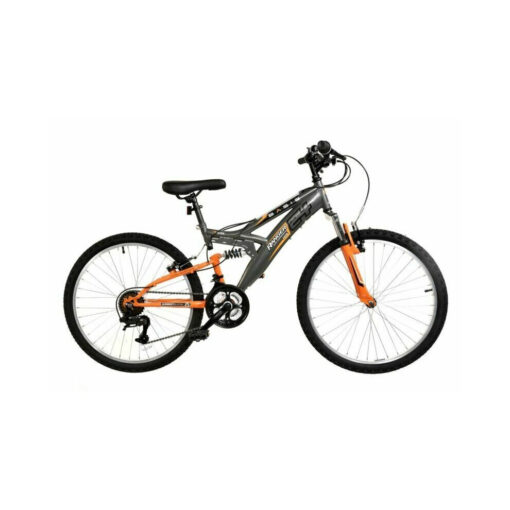 Basis Ranger Mountain Bike Kids Full Suspension 24" Wheel Grey Orange