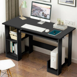 ((Black)) Computer Desk Home Laptop PC Table Shelves Workstation