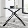 Cascina Industrial Style Metal and Glass Round Dining Table