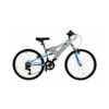 DRB Crossbow Mountain Bike Junior Full Suspension 24" Wheel Grey Blue