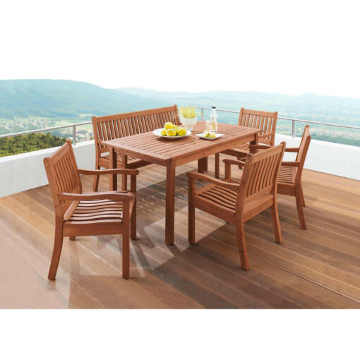 Damarco Rectangular 5 - Piece 4 - Person 90Cm L Outdoor Table Set