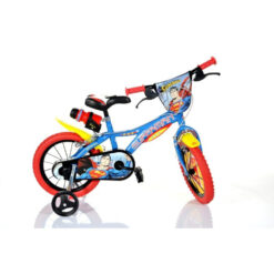 Dino Superman Kids 16" Wheel Bike - Blue/Red