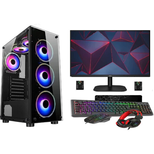 Fast Gaming Intel Quad Core Intel Core i3 8GB RAM 1TB HDD 128GB SSD PC Bundle & Speakers 22" Monitor