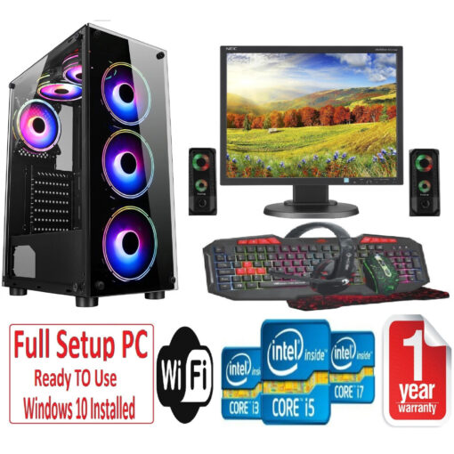 Fast Gaming Intel Quad Core i5 16GB RAM 1TB HDD & 128GB SSD PC Bundle & Speakers