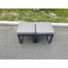 Fimous Aluminum 2 PC Small Footstool Outdoor Garden Furniture With Seat Cushion Patio Furniture Dark Grey