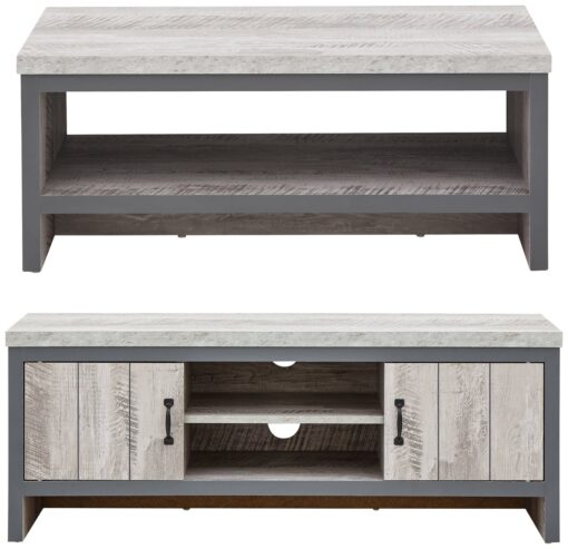 GFW Boston 2 Piece Furniture Set with 113 cm TV Unit - Grey