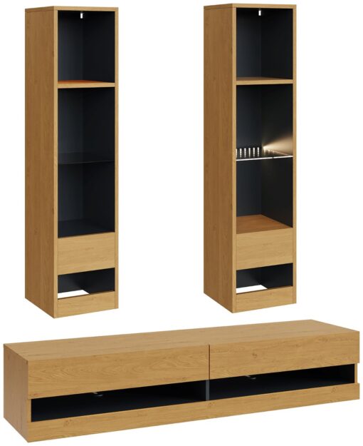 GFW Leon 3 Piece Furniture Set with 180 cm - Oak