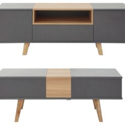 GFW Modena 2 Piece Furniture Set with 130 cm TV Unit - Grey