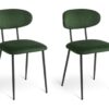 Habitat Ariana Pair of Velvet Dining Chairs - Green