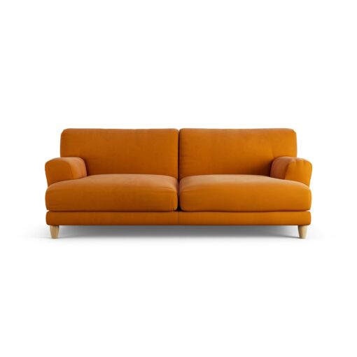 Habitat Askem Fabric 3 Seater Sofa - Orange - Ash Leg