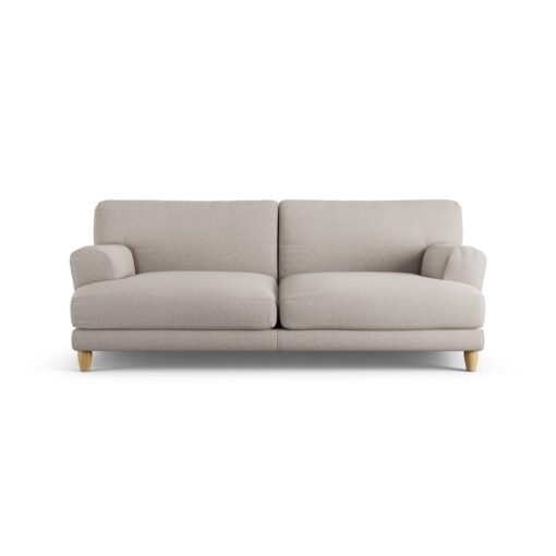 Habitat Askem Fabric 3 Seater Sofa - Stone - Ash Leg