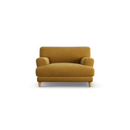 Habitat Askem Fabric Cuddle Chair - Gold - Ash Leg