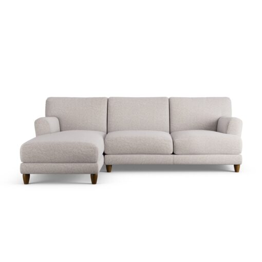 Habitat Askem Fabric Left Hand Corner Sofa -Natural-Dark Leg