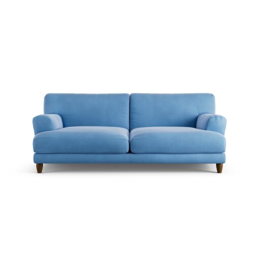 Habitat Askem Velvet 3 Seater Sofa - Sky Blue - Dark Leg