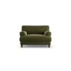 Habitat Askem Velvet Cuddle Chair - Moss Green - Dark Leg