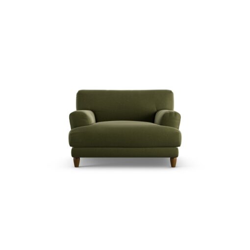 Habitat Askem Velvet Cuddle Chair - Moss Green - Dark Leg