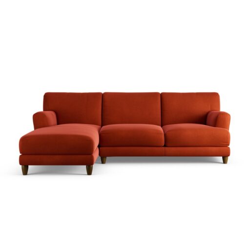 Habitat Askem Velvet Left Hand Corner Sofa - Burnt Orange