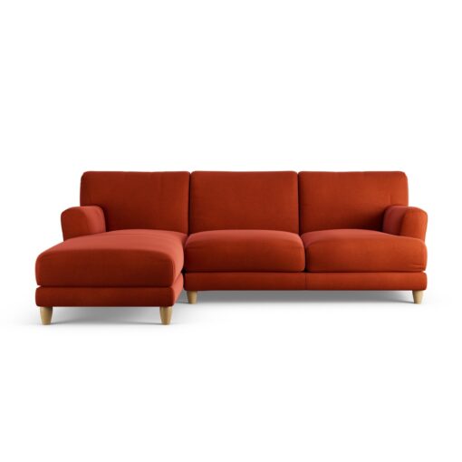 Habitat Askem Velvet Left Hand Corner Sofa - Burnt Orange