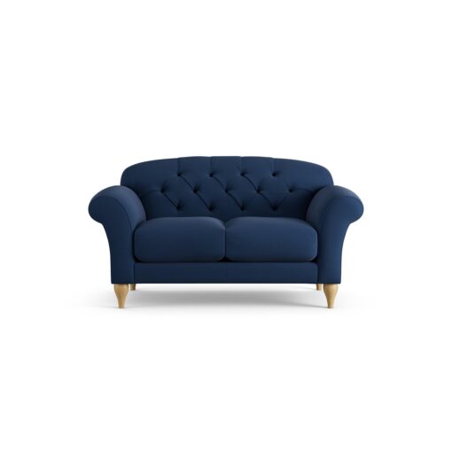 Habitat Brooker Fabric 2 Seater Sofa - Navy Blue - Ash Leg