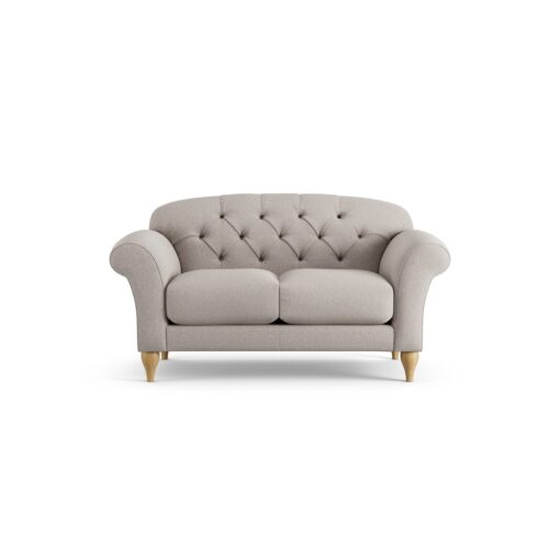 Habitat Brooker Fabric 2 Seater Sofa - Stone - Ash Leg