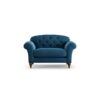 Habitat Brooker Velvet Cuddle Chair - Ink Blue - Dark Leg