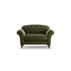 Habitat Brooker Velvet Cuddle Chair - Moss Green - Dark Leg