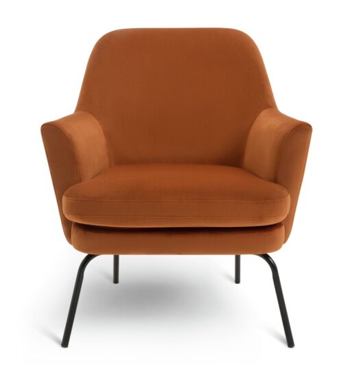 Habitat Celine Velvet Accent Chair - Orange