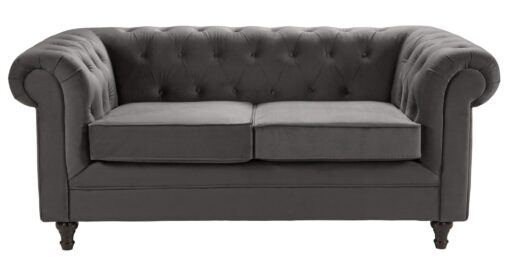 Habitat Chesterfield Velvet 2 Seater Sofa - Charcoal