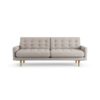 Habitat Fenner Fabric 3 Seater Sofa - Stone - Ash Leg