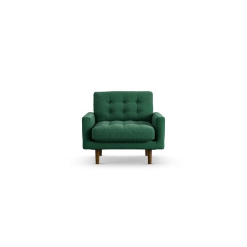 Habitat Fenner Fabric Armchair - Green - Dark Leg