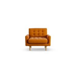 Habitat Fenner Fabric Armchair - Orange - Ash Leg