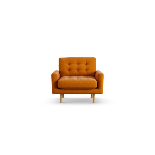 Habitat Fenner Fabric Armchair - Orange - Ash Leg