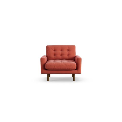 Habitat Fenner Fabric Armchair - Papaya - Dark Leg