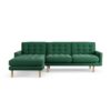 Habitat Fenner Left Hand Corner Sofa - Green - Ash Leg