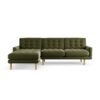 Habitat Fenner Left Hand Corner Sofa - Moss Green - Ash Leg