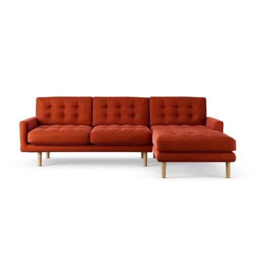 Habitat Fenner Right Hand Corner Sofa - Burnt Orange-Ash Leg