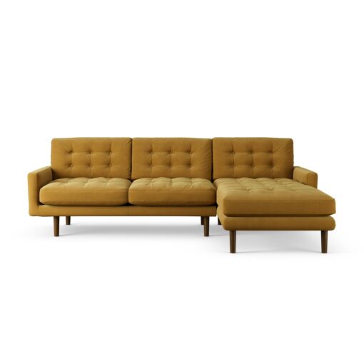 Habitat Fenner Right Hand Corner Sofa - Gold - Dark Leg