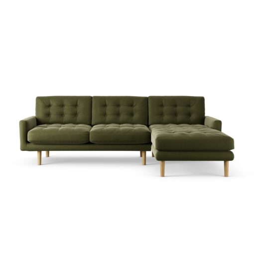 Habitat Fenner Right Hand Corner Sofa - Moss Green - Ash Leg