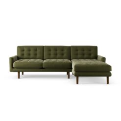 Habitat Fenner Right Hand Corner Sofa - Moss Green -Dark Leg