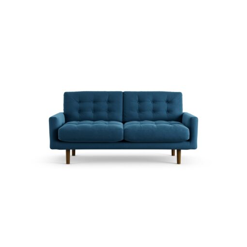 Habitat Fenner Velvet 2 Seater Sofa - Ink Blue - Dark Leg