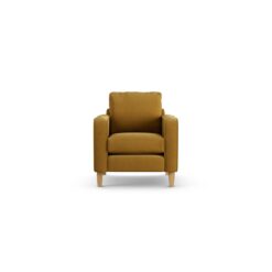 Habitat Flint Fabric Armchair - Gold - Ash Leg