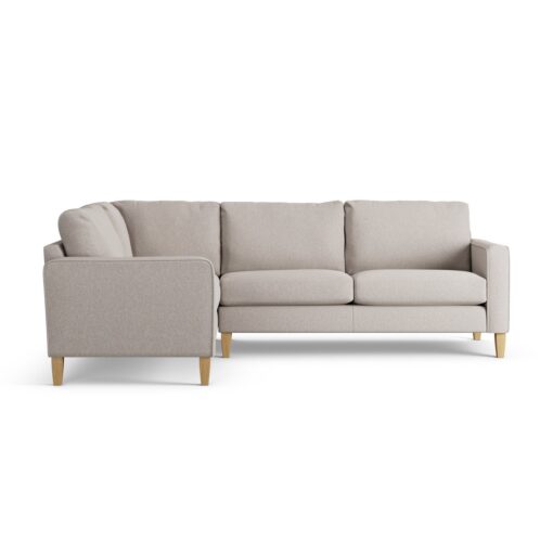 Habitat Flint Fabric Left Hand Corner Sofa - Stone - Ash Leg