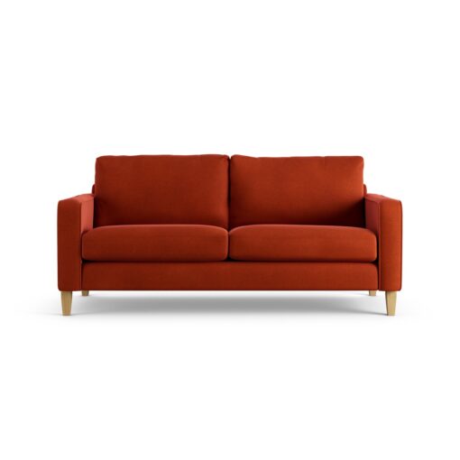 Habitat Flint Velvet 3 Seater Sofa - Burnt Orange - Ash Leg