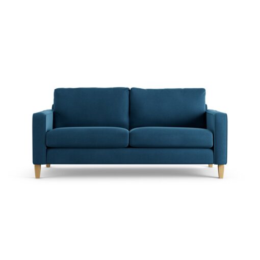 Habitat Flint Velvet 3 Seater Sofa - Ink Blue - Ash Leg