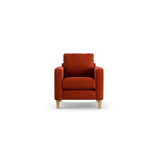 Habitat Flint Velvet Armchair - Burnt Orange - Ash Leg