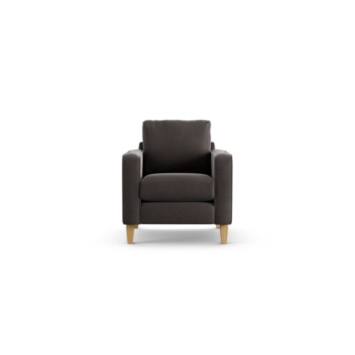 Habitat Flint Velvet Armchair - Slate Grey - Ash Leg